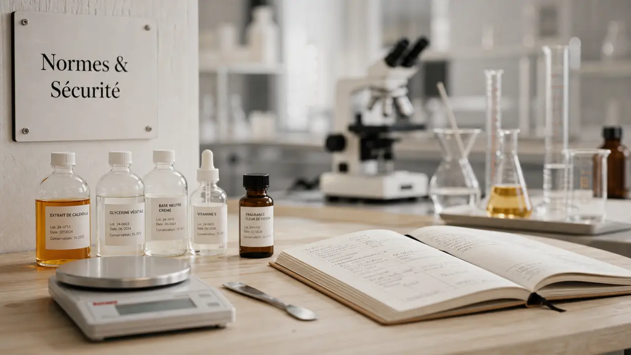 Étude cosmétologie en laboratoire : matériel et normes sécurité