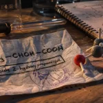Formule semi developpee acide lactique CH3–CHOH–COOH, modèle moléculaire sur papier
