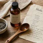 Huile de sésame bienfaits : peau sèche et cheveux, cuisson à 210°C