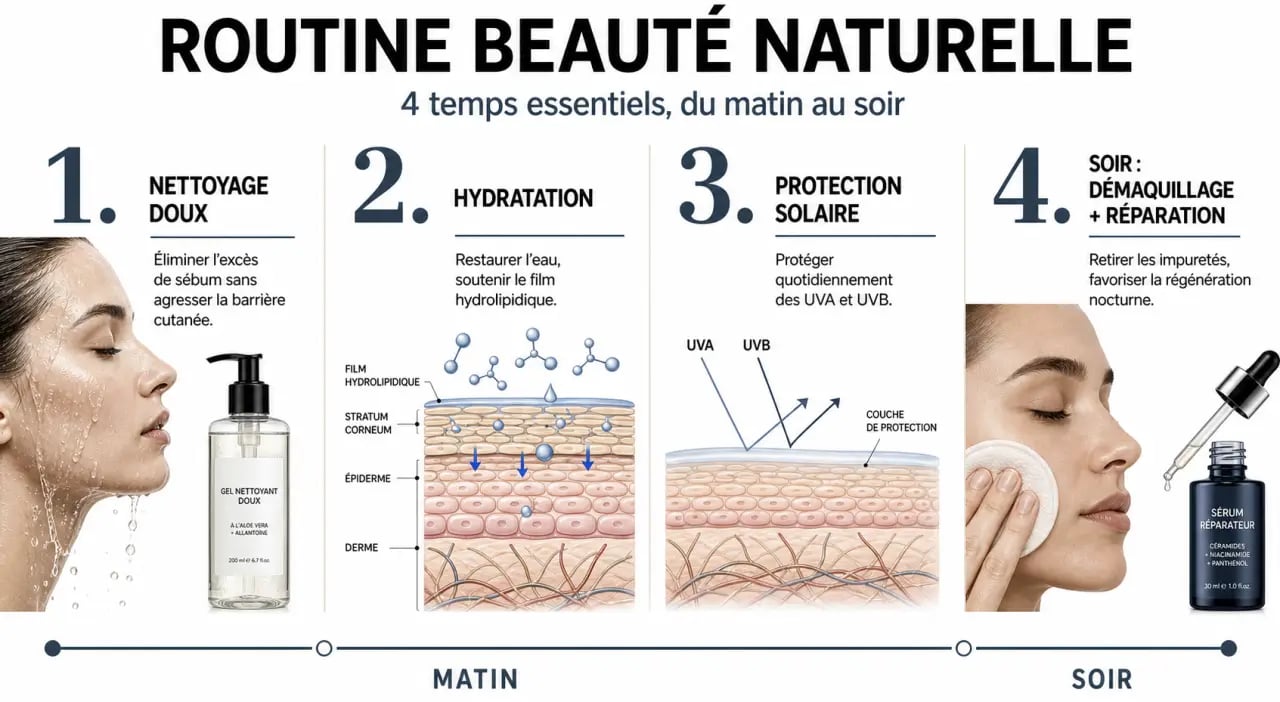 Comment adopter une routine beauté saine et naturelle au quotidien avec les étapes essentielles du matin et du soir