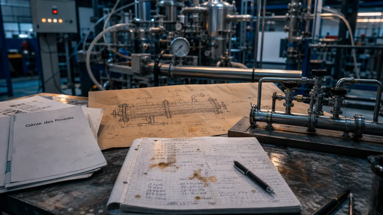 Génie procédés : schémas et maquette du laboratoire à l’usine pour énergie, eau et déchets