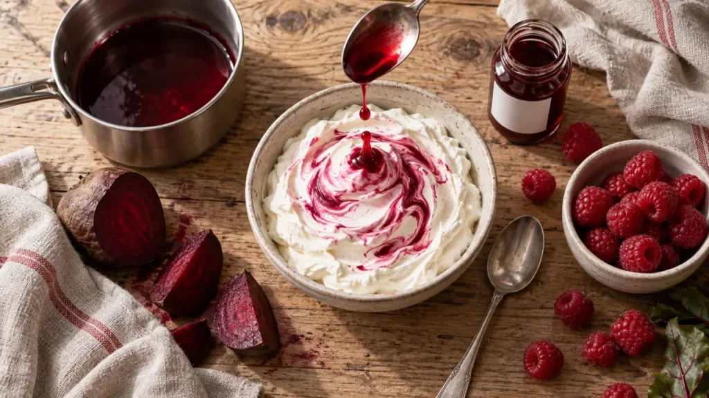 Colorant rouge naturel alimentaire : la betterave colore, mais la cuisson peut virer au rose