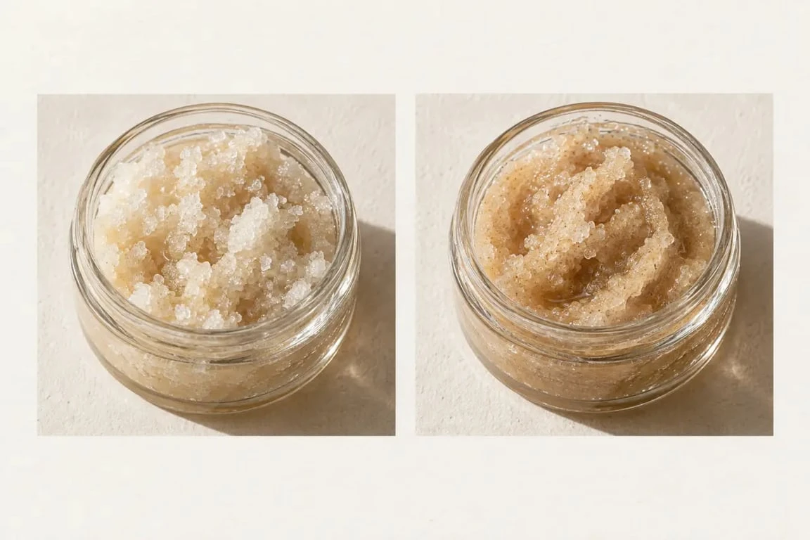 Exfoliant naturel corps au sucre et à l'huile de coco