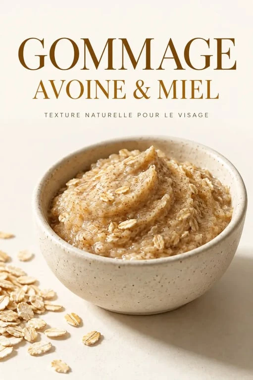 Exfoliants naturels maison à l'avoine et au miel pour le visage dans un bol