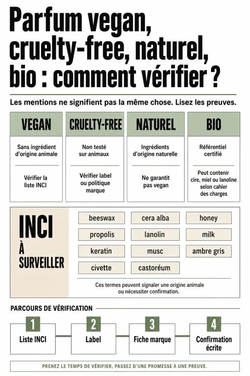 Parfum vegan ingredients : comparaison des ingrédients à éviter et des critères de vérification