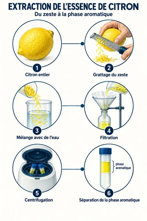 Procédé d’extraction à froid des huiles essentielles de citron à partir du zeste