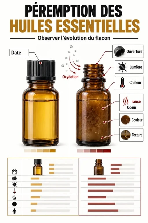 Péremption huiles essentielles : signes d'oxydation et bonnes conditions de conservation