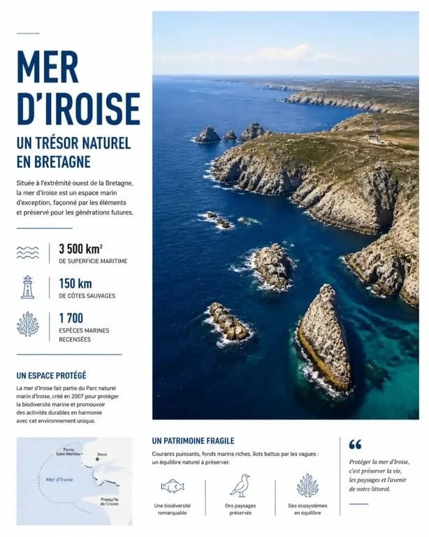 Paysage de la Mer d'Iroise, berceau de la cosmétique marine bretagne