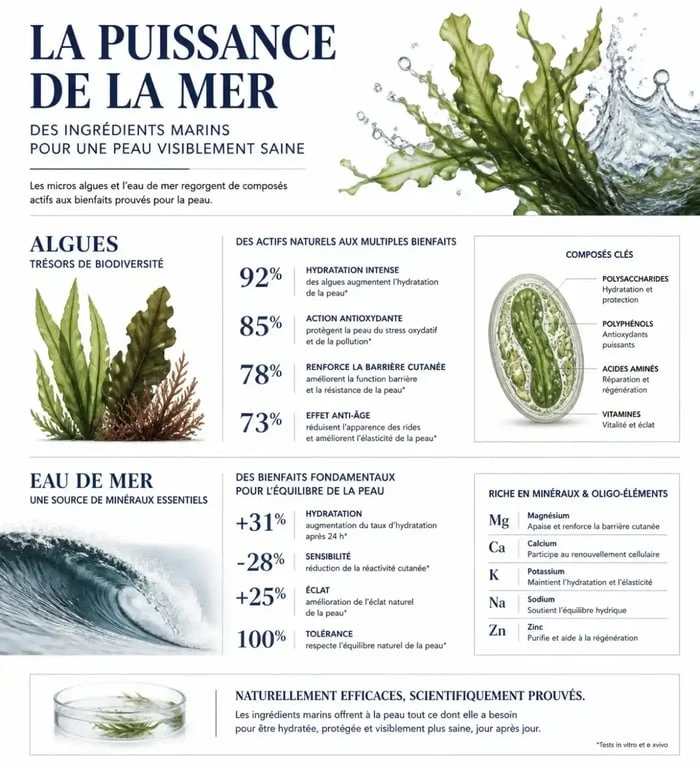 Bienfaits des actifs marins dans la cosmétique marine bretagne