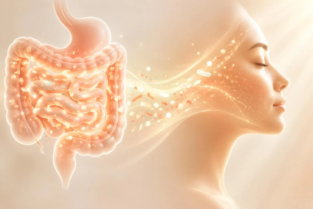 La santé intestinale influence l’éclat de la peau : les mécanismes à connaître