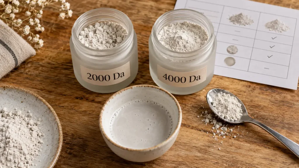 Collagène 2000 ou 4000 daltons : le poids moléculaire ne fait pas tout